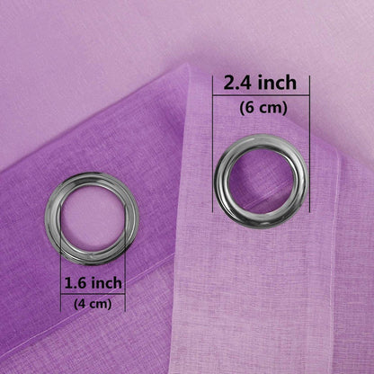 Set of 2 Drape Panels Light Filtering Semi Sheer Grommet Curtains Grommet Top Gradient Curtains Home Decoration for Bedroom Living Room