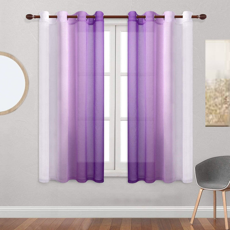 Set of 2 Drape Panels Light Filtering Semi Sheer Grommet Curtains Grommet Top Gradient Curtains Home Decoration for Bedroom Living Room