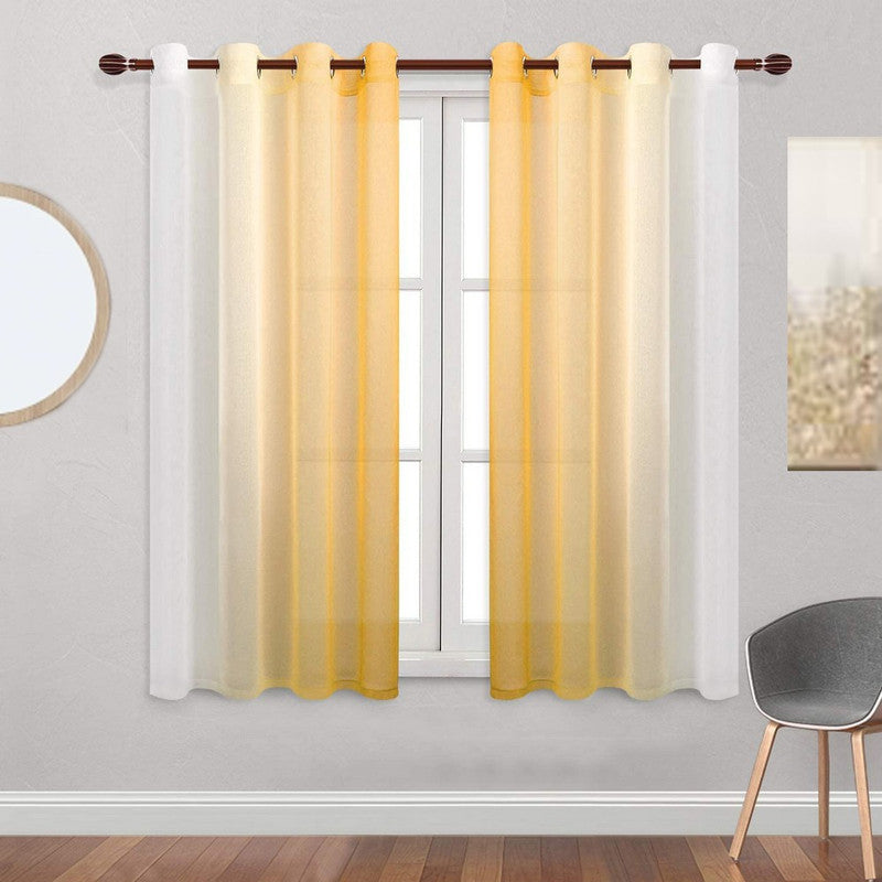 Set of 2 Drape Panels Light Filtering Semi Sheer Grommet Curtains Grommet Top Gradient Curtains Home Decoration for Bedroom Living Room