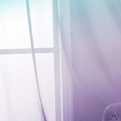 Set of 2 Drape Panels Multiple Installation Ways Semi Sheer Gradient Curtains Home Decoration for Bedroom Living Room