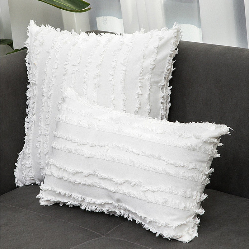 30 x 50CM Home Decorative Tassels Design Boho Throw Pillow Cases Cotton Linen Striped Cushion Covers for Sofa Couch Living Room Bedroom