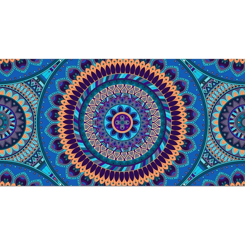 2 X Blue Mandala Printed Quick Dry Beach Towels Sand Free Beach Blankets 80 x 160cm Beach Mats with Storage Bags