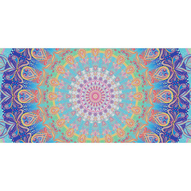 Purple Mandala Printed Quick Dry Beach Towel Sand Free Beach Blanket 80 x 160cm Beach Mat with Storage Bag