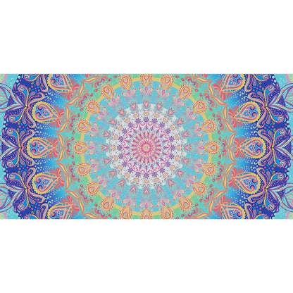 Purple Mandala Printed Quick Dry Beach Towel Sand Free Beach Blanket 80 x 160cm Beach Mat with Storage Bag
