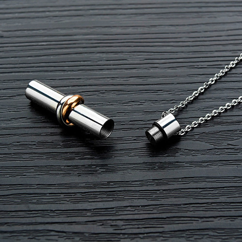 2 Pcs Pet Urn Necklaces Pendant Titanium Steel Jewelry