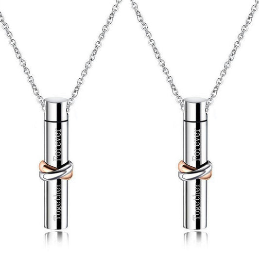 2 Pcs Pet Urn Necklaces Pendant Titanium Steel Jewelry