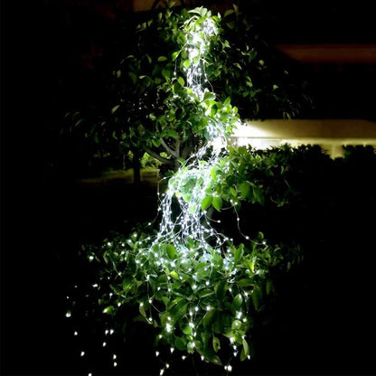 2pcs Waterfall 200LED Solar Power Lights String Fairy Light Wedding Xmas Home Garden Decor