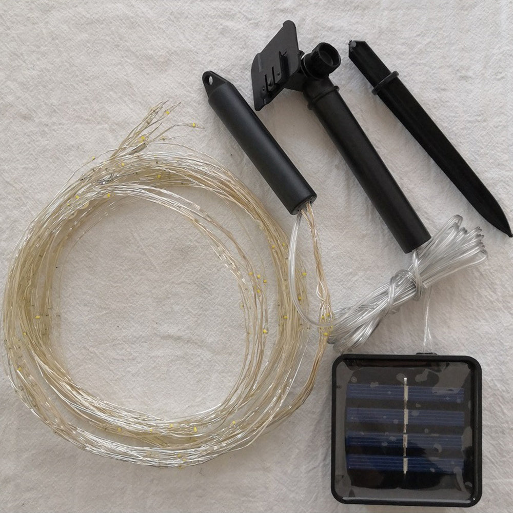 2pcs Waterfall 200LED Solar Power Lights String Fairy Light Wedding Xmas Home Garden Decor