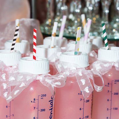 200Pcs Colourful Paper Drinking Straws Biodegradable Disposable Straws Randomly