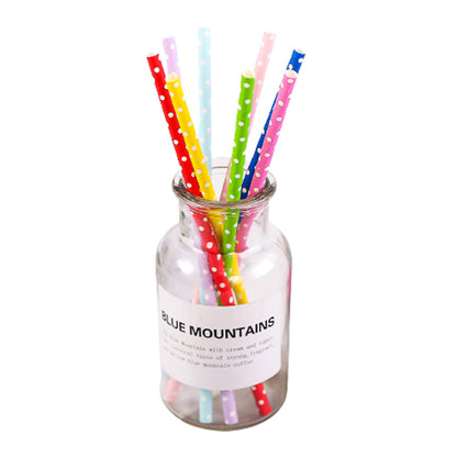 200Pcs Colourful Paper Drinking Straws Biodegradable Disposable Straws Randomly
