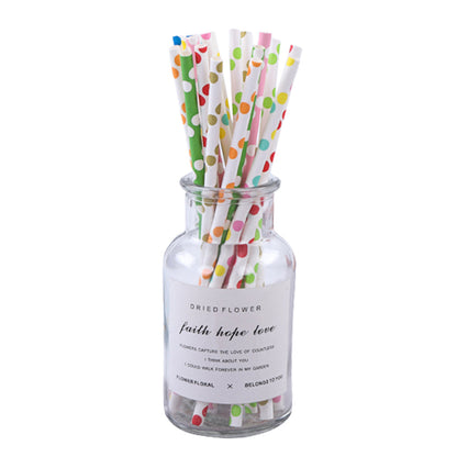 200Pcs Colourful Paper Drinking Straws Biodegradable Disposable Straws Randomly