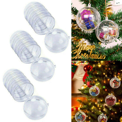 30 Pieces Clear Plastic Ornaments Christmas Balls