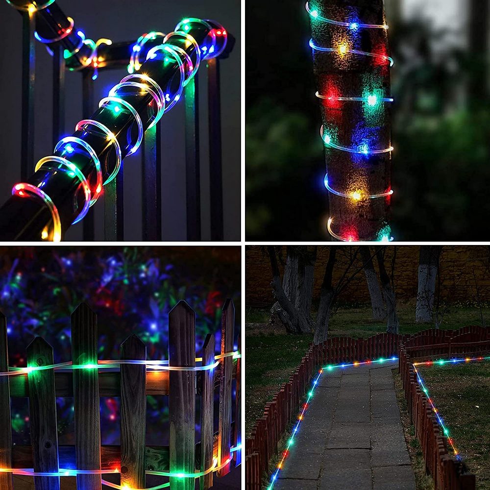 Solar Power LED Solar Powered Rope Tube String Lights