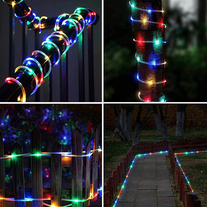 Solar Power LED Solar Powered Rope Tube String Lights