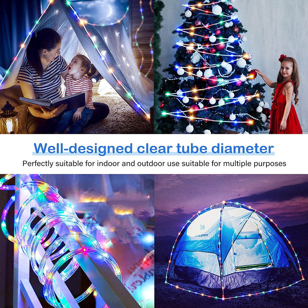 Solar Power LED Solar Powered Rope Tube String Lights