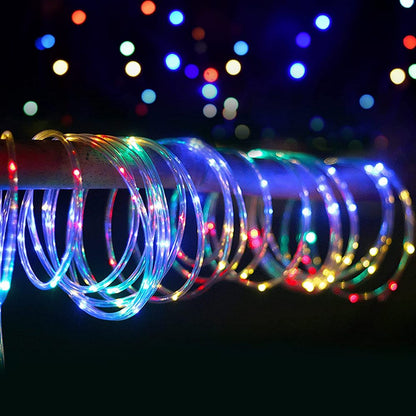 Multicolour 12 Meter 100LED Christmas USB Powered Remote Control Rope Tube String Lights