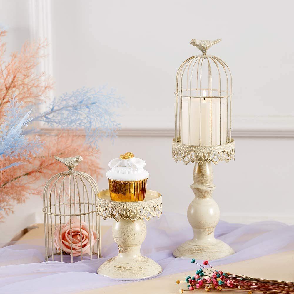 Christmas Vintage Birdcage Candlestick Holder -10 x 37cm