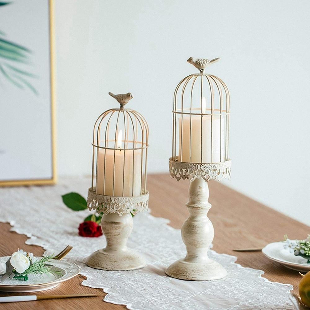 Christmas Vintage Birdcage Candlestick Holder -10 x 37cm