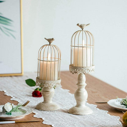 Christmas Vintage Birdcage Candlestick Holder -10 x 37cm