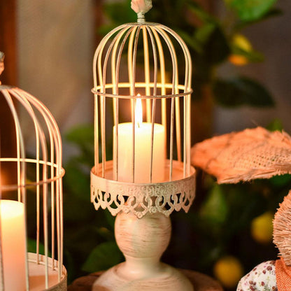 Christmas Vintage Birdcage Candlestick Holder -10 x 37cm