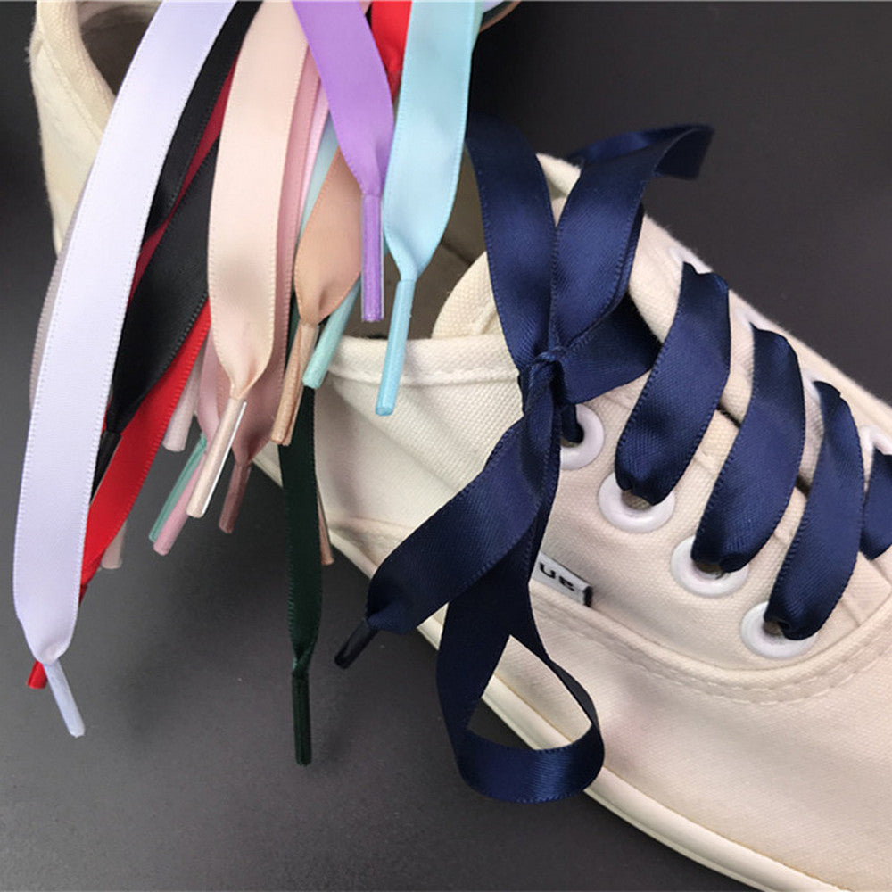 1x130cm 10 Pairs of Flat Satin Ribbon Shoelaces