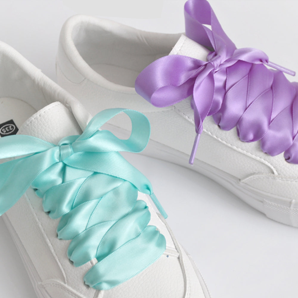 1x130cm 10 Pairs of Flat Satin Ribbon Shoelaces