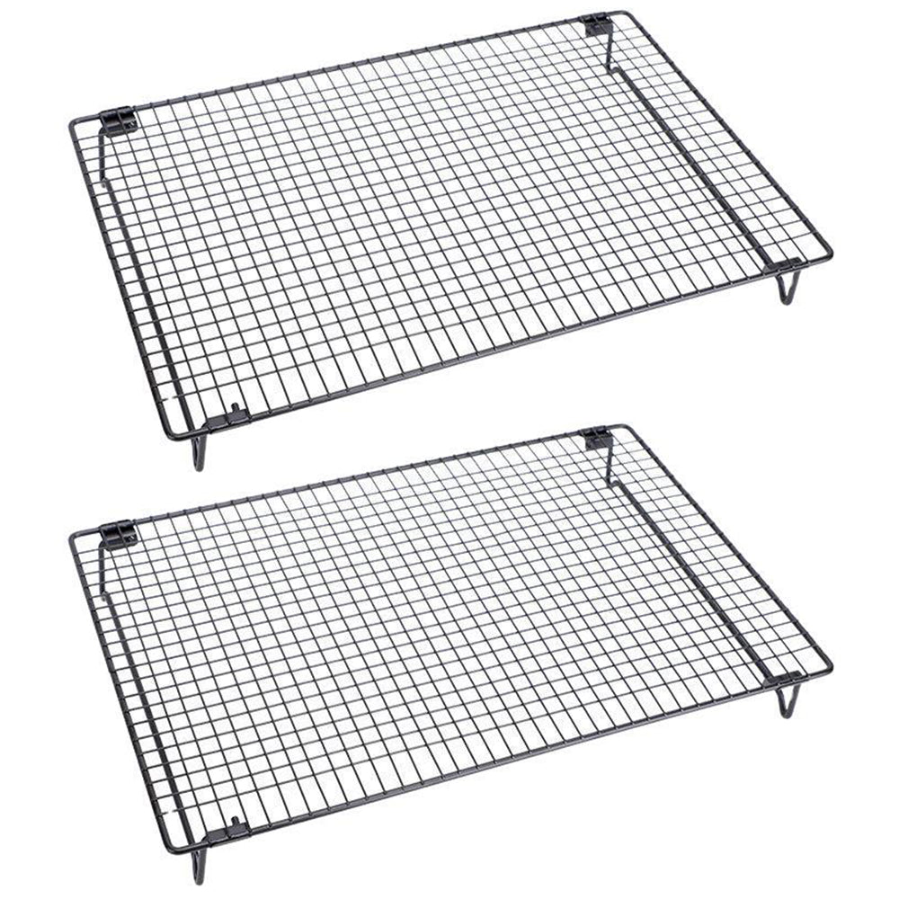 1Pc/2Pcs Foldable Checkered Cooling Baking Racks Stainless Steel Pan
