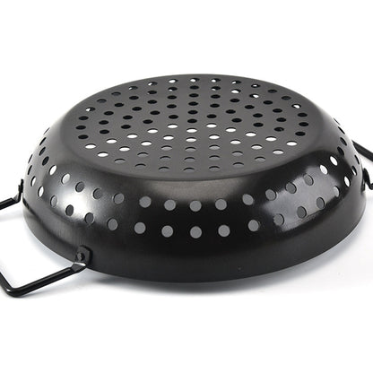 Non-stick Perforated Grill Basket with Handle BBQ Wok Food Holder