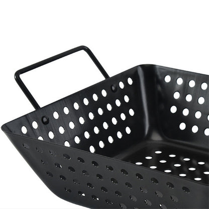 Non-stick Perforated Grill Basket with Handle BBQ Wok Food Holder