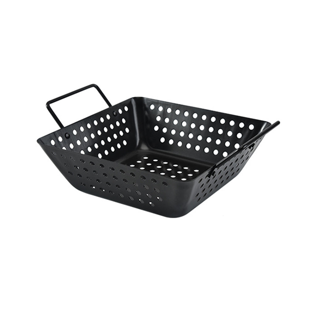 Non-stick Perforated Grill Basket with Handle BBQ Wok Food Holder