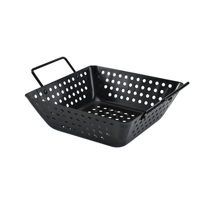 Non-stick Perforated Grill Basket with Handle BBQ Wok Food Holder