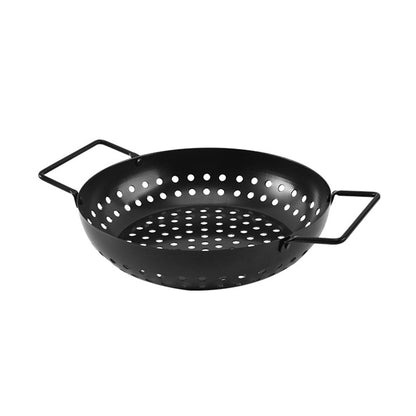 Non-stick Perforated Grill Basket with Handle BBQ Wok Food Holder