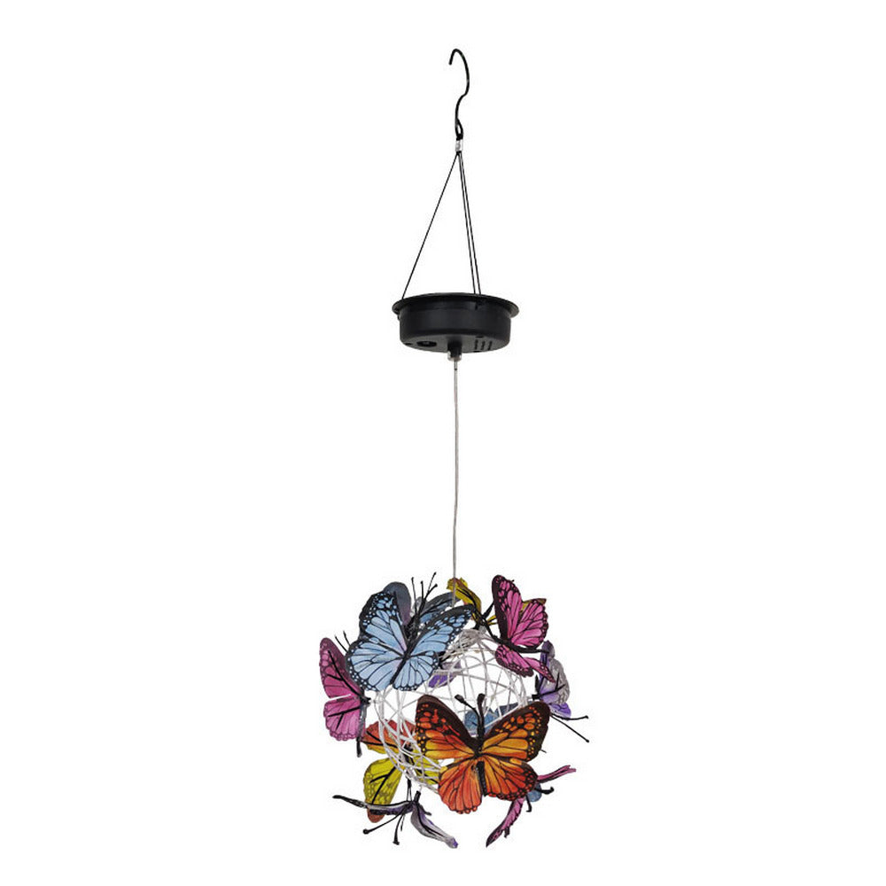 1 X Solar Butterfly Ball Hanging Lights Round Outdoor Garden Decor Pendant