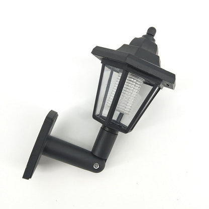 2 X White Solar Wall Lamp Outdoor Garden Decor