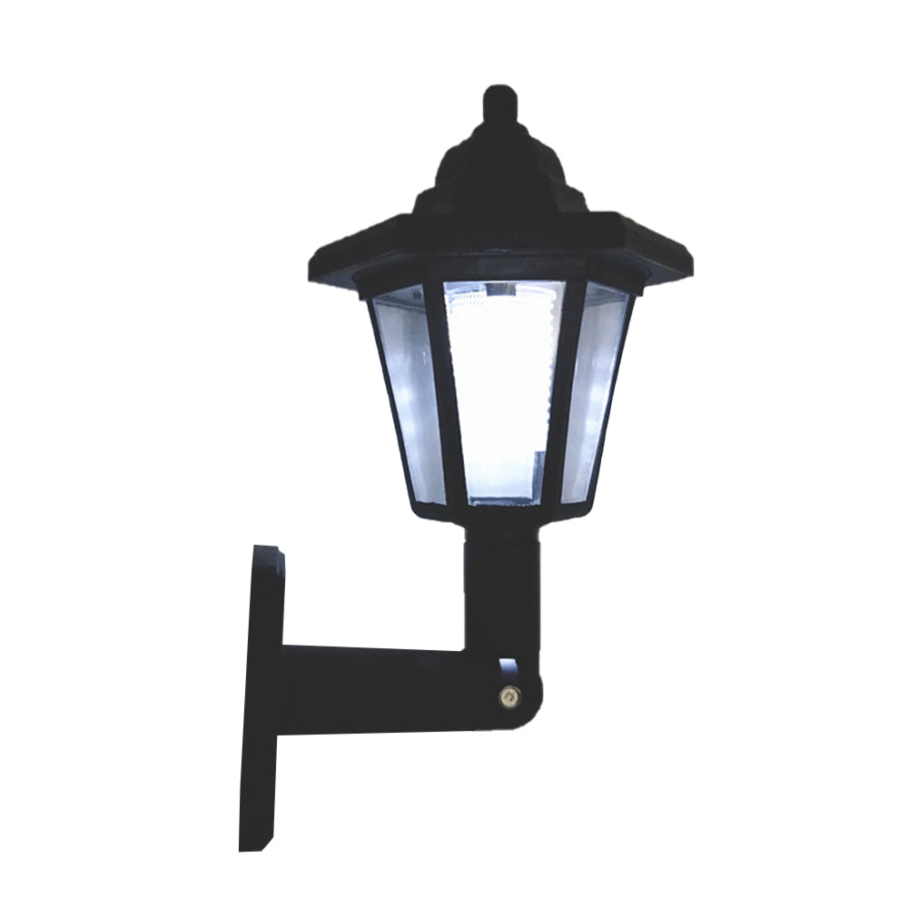 Retro Solar Hexagonal Wall Lamp Outdoor Garden Decor