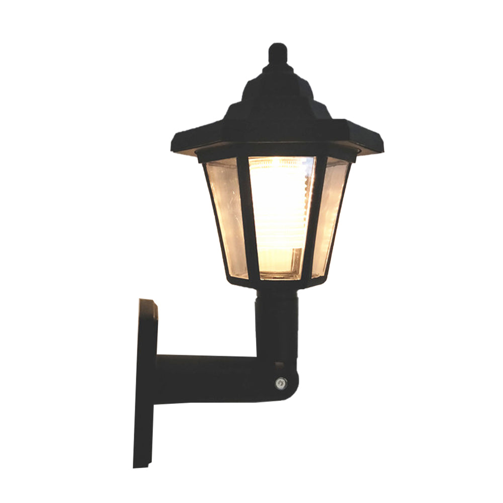 2 X Warm White Solar Wall Lamp Outdoor Garden Decor