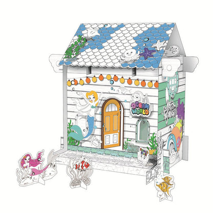 Kids DIY Doodle Cardboard Play Houses Art and Craft Set