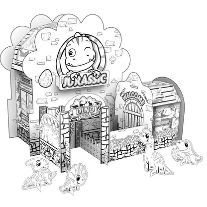 Kids DIY Doodle Cardboard Play Houses Art and Craft Set