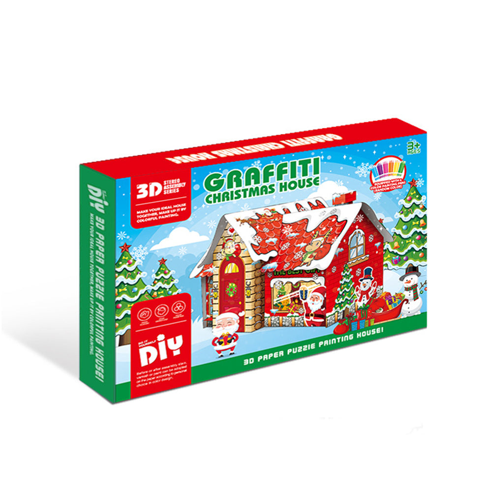 Kids DIY Doodle Cardboard Play Houses Art and Craft Set