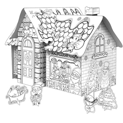 Kids DIY Doodle Cardboard Play Houses Art and Craft Set