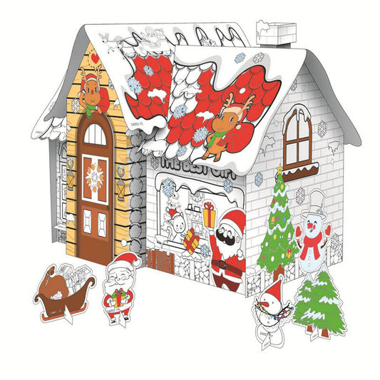 Kids DIY Doodle Cardboard Play Houses Art and Craft Set