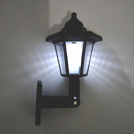 2 X White Solar Wall Lamp Outdoor Garden Decor