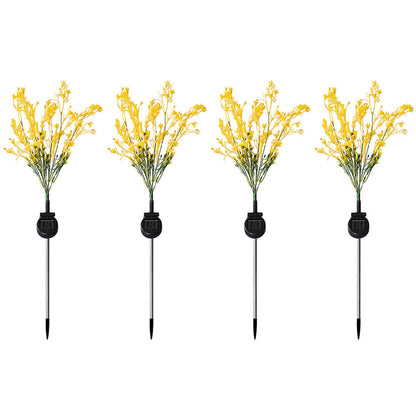 Aritificial Solar Canola Flowers Lights Patio Stake Walkway Lamp Outdoor Garden Decor