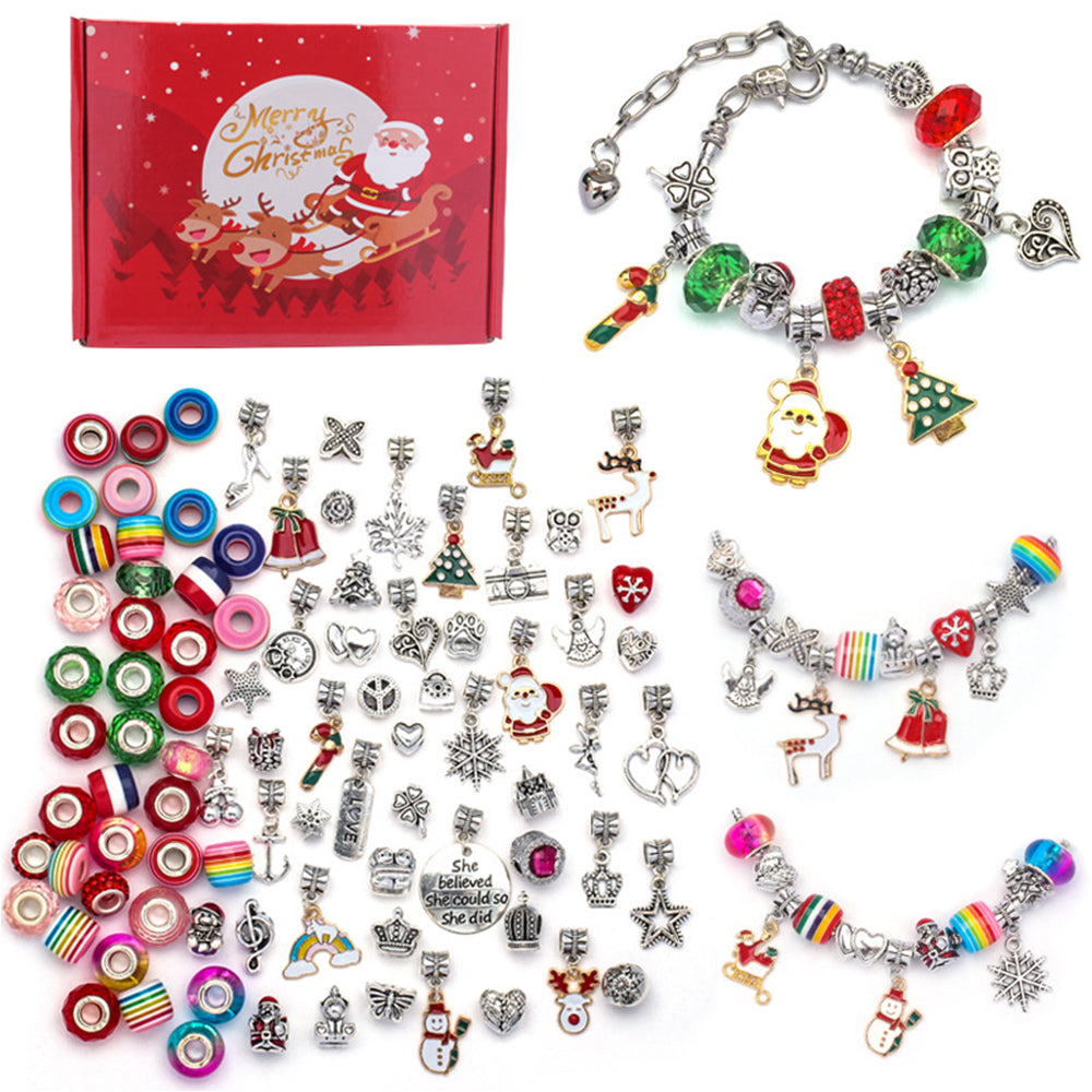 100Pcs Christmas DIY Bracelet Making Kit Pendant Bracelet Ornaments