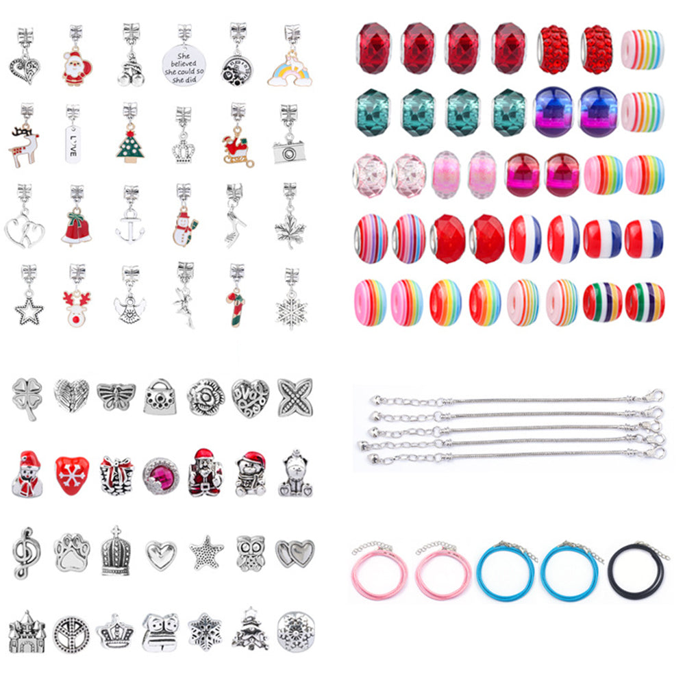 100Pcs Christmas DIY Bracelet Making Kit Pendant Bracelet Ornaments