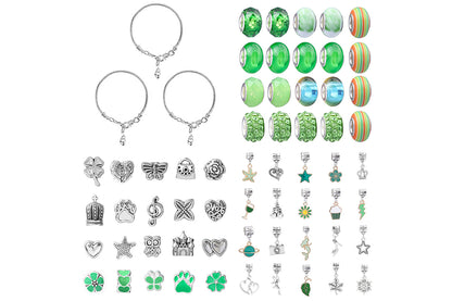 Pendant bracelet making kit includes a total of 63 pieces-Green