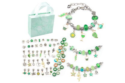 Pendant bracelet making kit includes a total of 63 pieces-Green