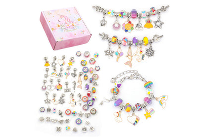 Pendant bracelet making kit includes a total of 63 pieces-colourful