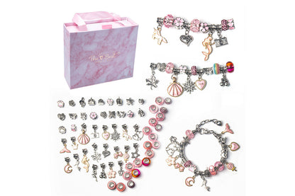 Pendant bracelet making kit includes a total of 63 pieces-Pink