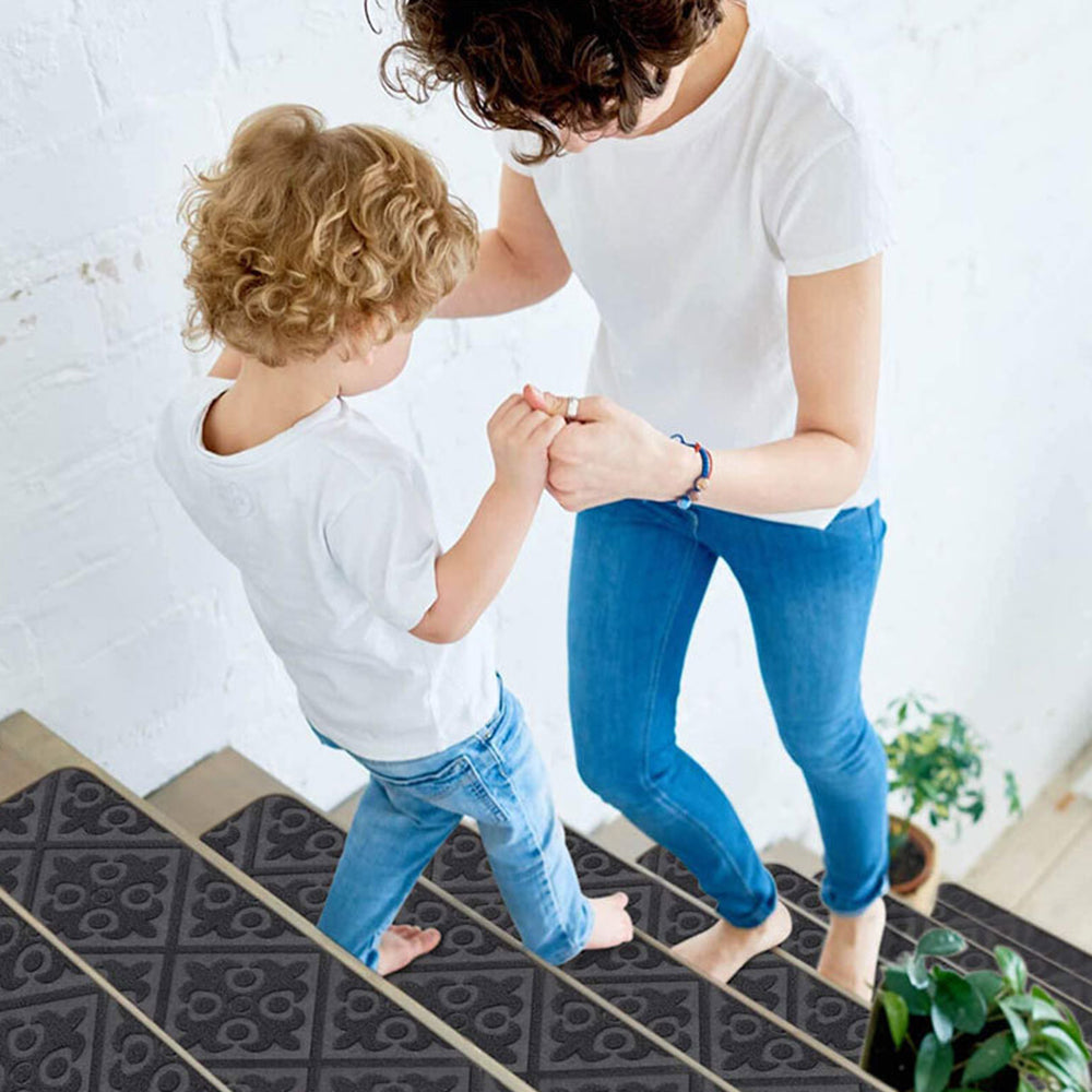 8pcs Self-adhesive Non Slip Carpet Stair Treads - Embossed